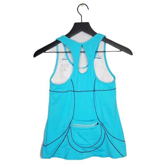 Athleta Energy Tank Top Built In Bra Teal Women's Size Small - Picture 4 of 16